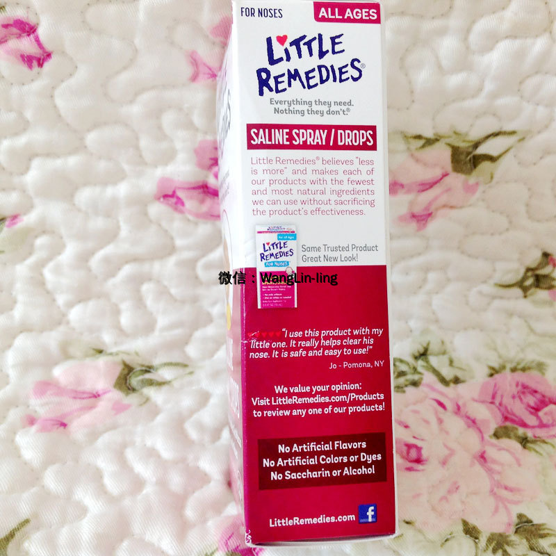 美国 Little Remedies 盐水滴鼻剂喷雾滴剂 30ml